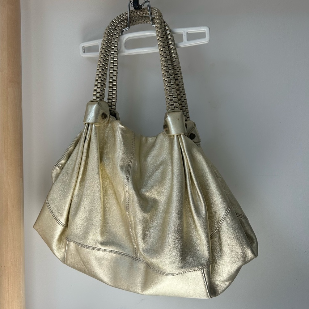 Gold Aqua Bag with interior pocket